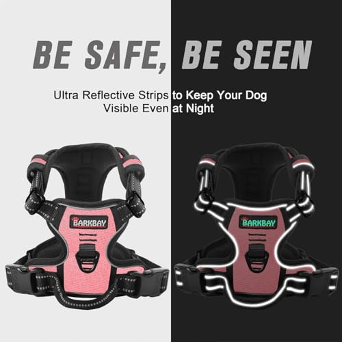 Dog Harness No Pull for Small Sized Dog Front Back Clips (X-Small(Chest:15.5-19.5”) / Light Pink)