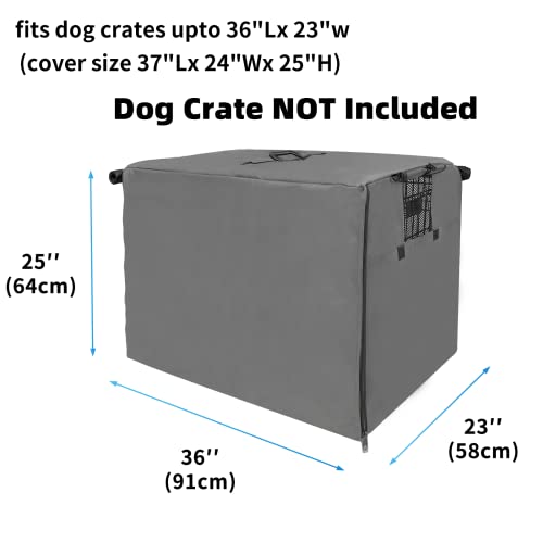 Dog Crate Cover 36 Inch Waterproof 600D Oxford with 1 (36.0"L x 23.0"W x 25.0"H / Gray Cover(only Cover))