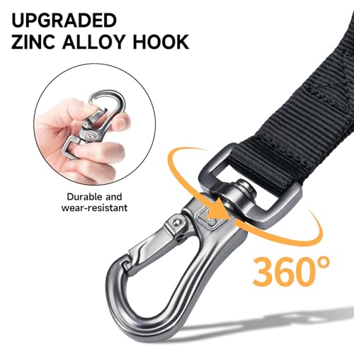 Tactical Military Bungee Nylon Dog Leash Adjustable (Black)