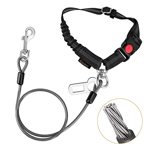 Chew Proof Dog Car Seat Belt (Black / 1 Pack)