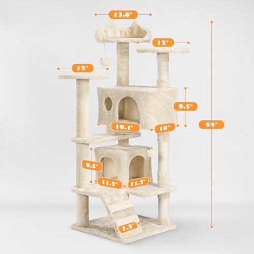 54in Cat Tree Tower (Beige / 54in)