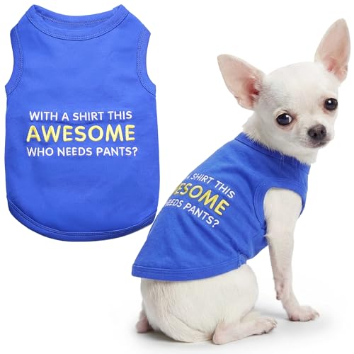 Dog Tshirt Embroidered “ Awesome “ Tank Top (XXS)