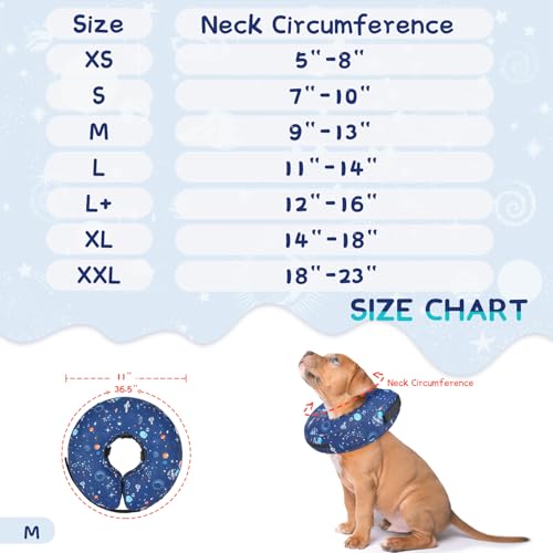 Inflatable Dog Cone Collar for Large Medium Small Dogs (Star / M(Neck 9"-12.5"))