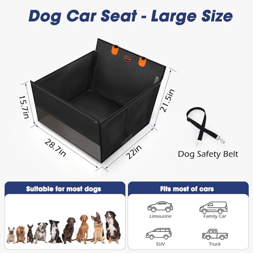 Large Dog Car Seat (Black / L)