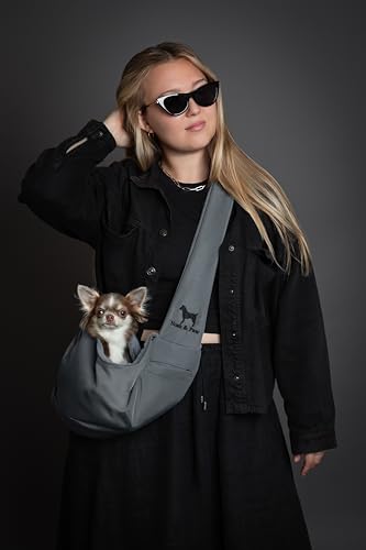 Dog Sling Carrier for Small Dogs 3 (Grey / 15.0"L x 6.0"W x 5.5"H)