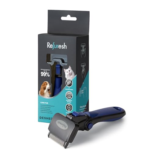 Deshedding Dog Brush for Long Hair (Small / blue)
