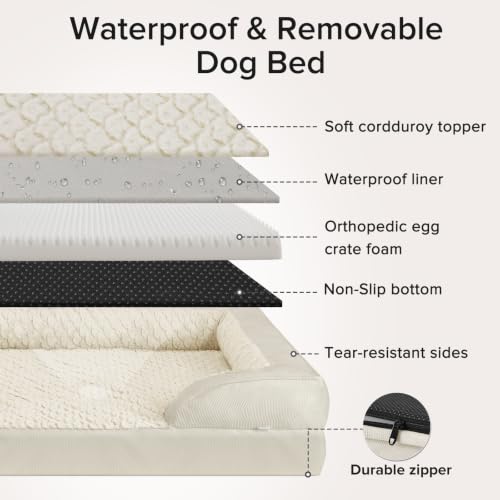 Orthopedic Extra Large Dog Bed (XXL (48"x 35"x 8") / Beige)