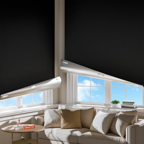 Portable Blackout Curtains for Bedroom 66" Wide x 58" Long (Black / 66"W x 58"H)