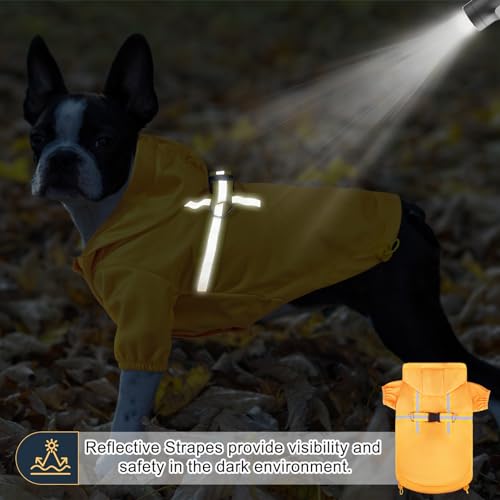 Dog Raincoats for X (Solid Yellow / XS(Back 10.5", Chest 16.9", Neck 12"))