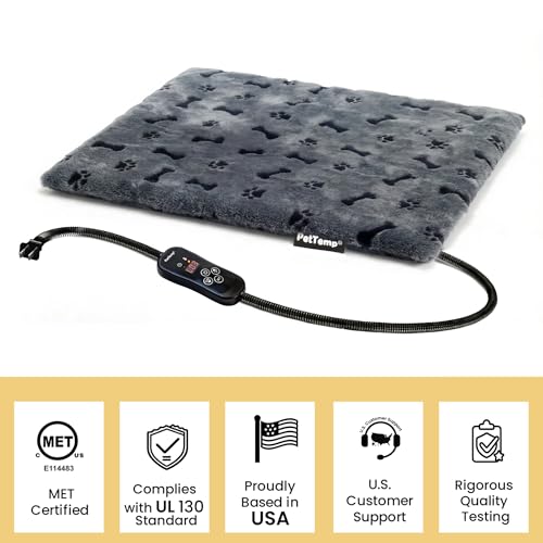 Pet Heating Pad for Cats Dogs (Gray / L: 26" x 20")