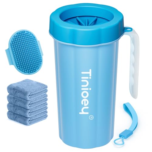 Paw Cleaner with Handle for Large Dogs and Pets (Large with Handle / Blue)