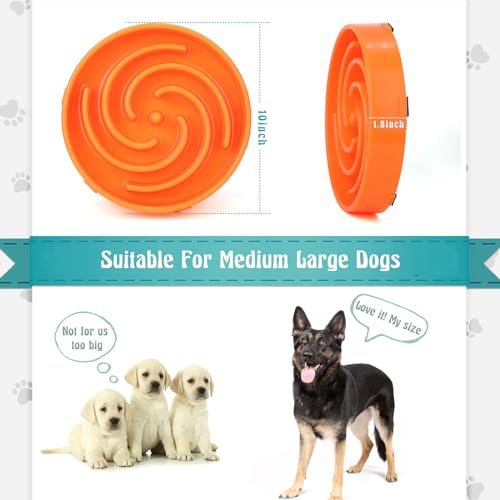 Slow Feeder Large Dog Bowl (Large / J-orange)