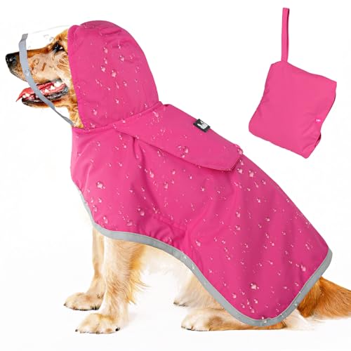 Dog Raincoat Waterproof Rain Jacket (Fuchsia / 3X-Large)