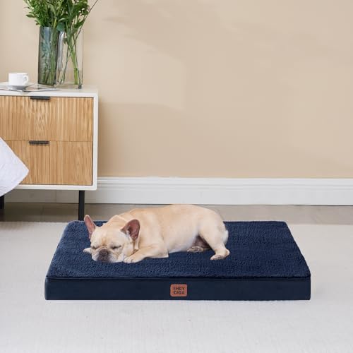 Orthopedic Dog Bed Large with Removable Washable Cover (50*36*4 inches / Navy)