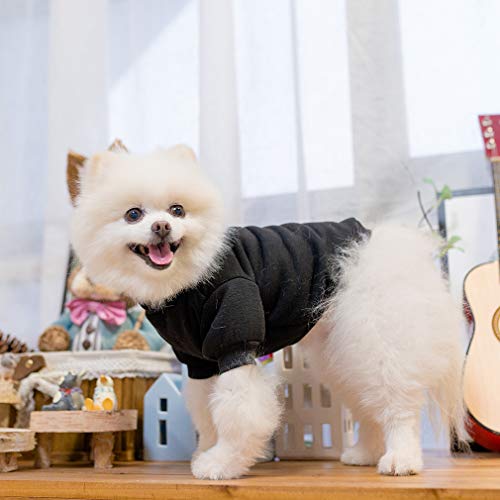 Dog Hoodie for Small Medium Dogs Cats (Black / X-Small)