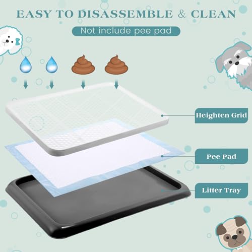 2 Pcs Dog Pee Pad Holder Potty Tray Portable Dog Litter Box Toilet Training for Small Medium Large Pet Puppy Indoor Outdoor