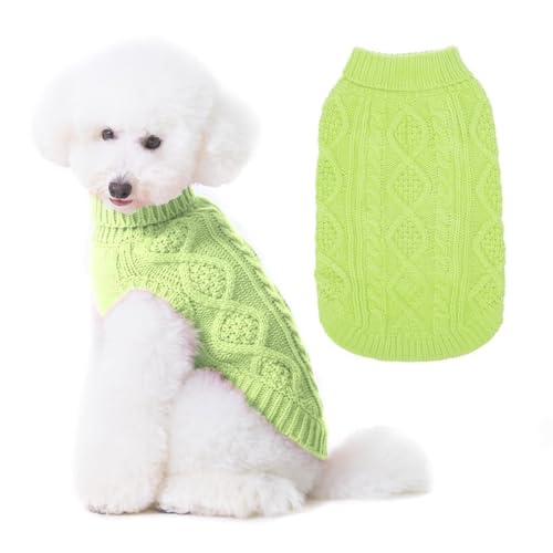 Dog Sweater for Small Medium Dogs (Light Green / Small/Medium)