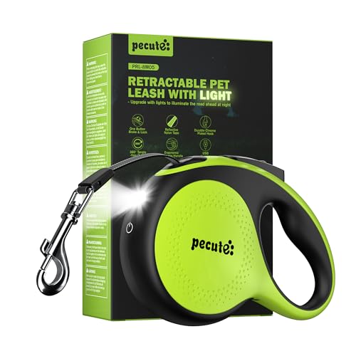 Retractable Dog Leash with Flashlight (Large-26ft)