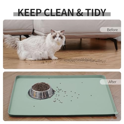 Silicone Pet Feeding Mat (Agate Green / 22" x 14")