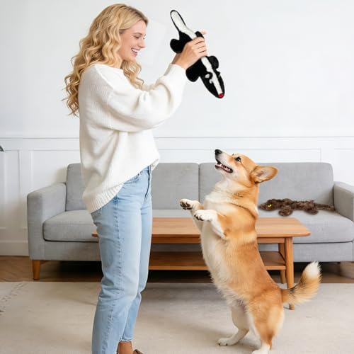 No Stuffing Dog Squeak Toys (Black, dark brown)