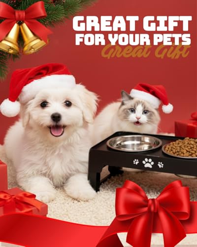 Elevated Dog Bowls for Small Dogs and Cats (for Small Dogs and Cats 2 Basic Bowls / Black)