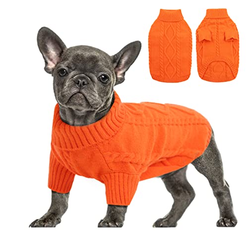 Small Dog Sweater for Small Dogs Girl (Small / Orange)