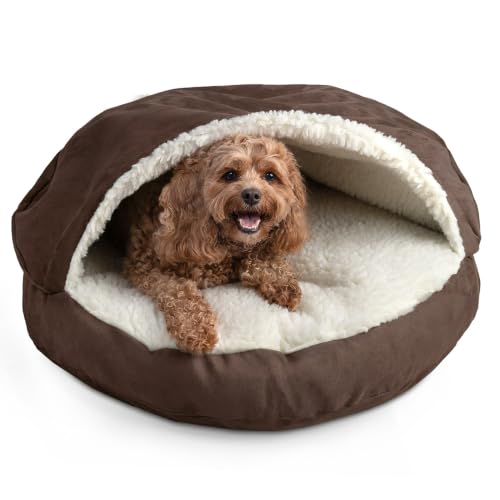 Cozy Cave Dog Bed (25.0"L x 25.0"W x 8.0"Th / Hot Fudge)