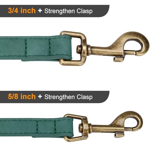 PU Leather Dog Leash for Small Dogs (Green / 5/8''x 5FT)