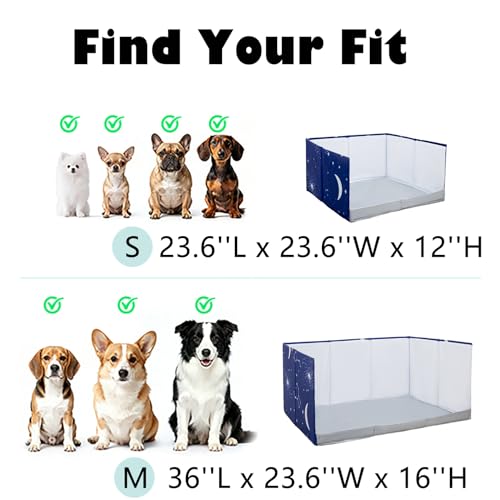 Dog Litter Box with High Walls (Blue star / M-36''Lx23.6''Wx16''H)