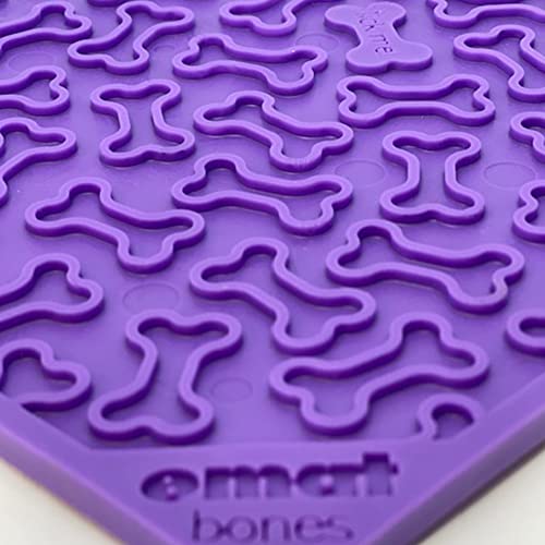 Bones eMat Durable Lick Mat Feeder Made in USA from Non (Bones Purple / Large)