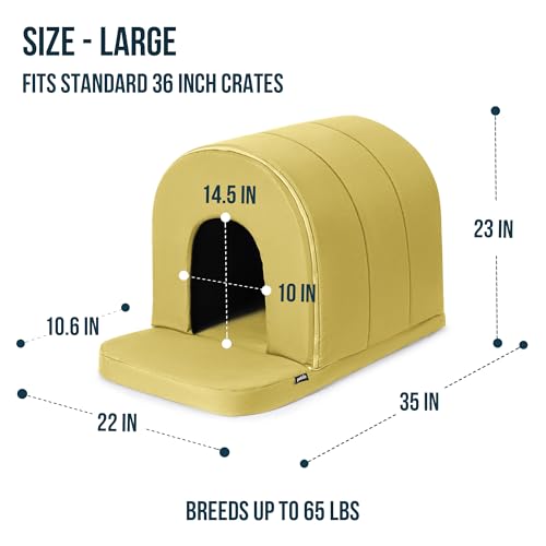 Orthopedic Dog Bed House (35"L x 22"W x 23"Th / Moonstone)