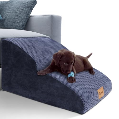 High Density Extended Foam Dog Ramp&Steps 2 Tiers (Blue / 21.7*15.7*11.8)