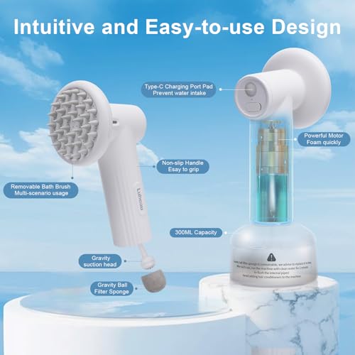 Pet Electric Foaming Dog Shampoo Dispenser with Brush for Dogs Bathing