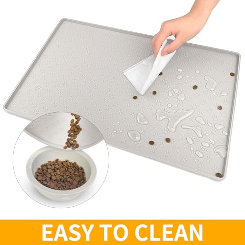 Dog Food Mat Anti (31.5"L x 23.6"W / Cream)