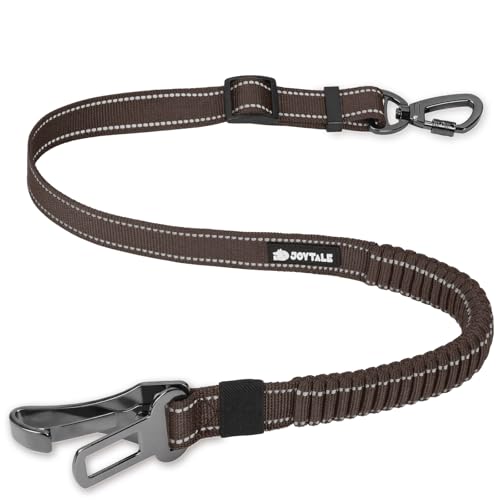 3-in-1 Bungee Dog Seat Belt for Car, Medium and Large Dogs, Brown (Brown / (21.6-31.5) inch)