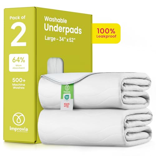 Washable Underpads (White / 34"x52" (Pack of 2))