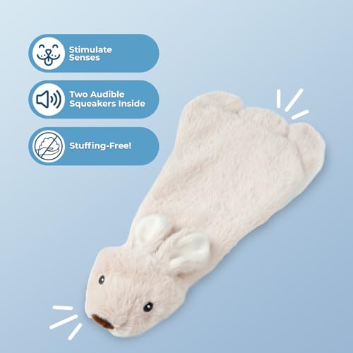 2-in-1 Stuffless Squeaky Dog Toy - Hare, Large (Brown/Hare / Large)