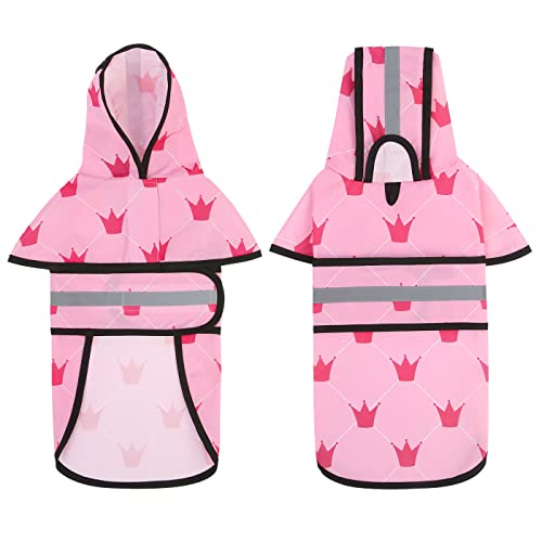 Dog Raincoat with Hood & Leash Hole S (X-Large / Princess)