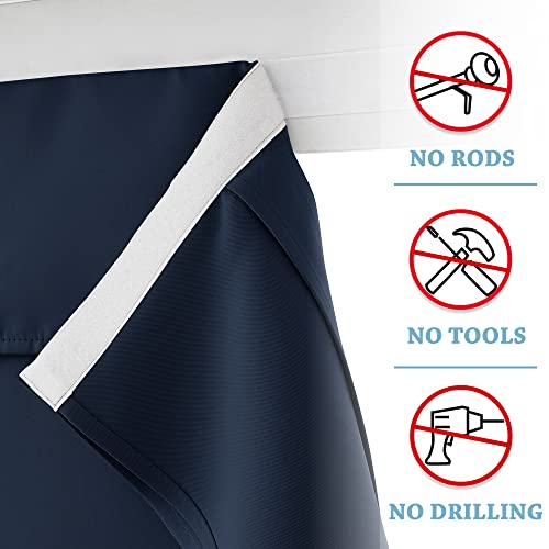 Navy Blue Blackout Door Curtain (Navy / 26"W x 40"L (Pack of 1))