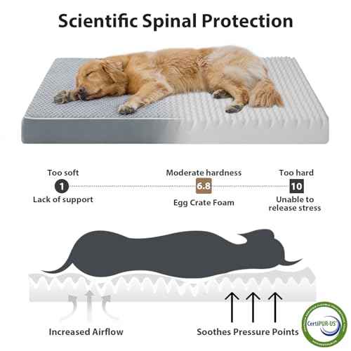 Waterproof Orthopedic Dog Bed for Crate Mat (Grey / 35"L x 22"W x 4"Th)