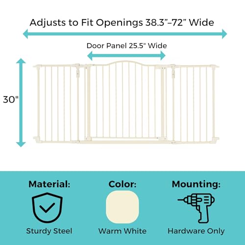 Deluxe Décor Safety Gate (Warm White / 72" Wide)