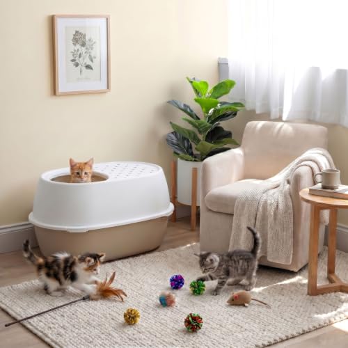 XX Large Top Entry Cat Litter Box (XXL Enclosed / Biege)