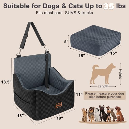Elevated Dog Car Seat for Small (Medium / Dark Grey)