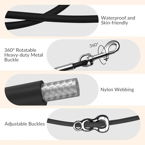 8.2ft Hands Free Dog Leash (Black)