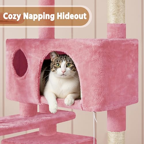 62in Cat Tree Tower (Pink / 62in)