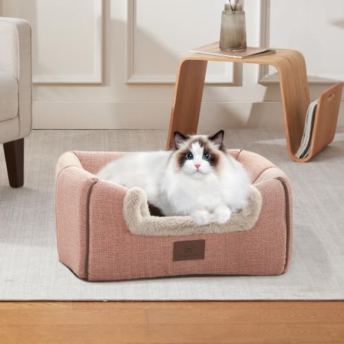 Cat Beds for Indoor Cats (M(15 X 15 X 15 Inch) / Pink)