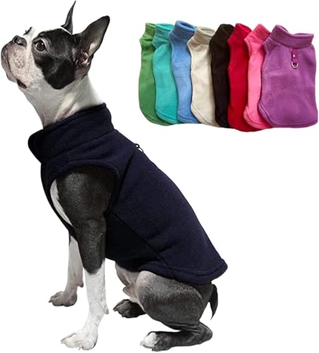 Dog Fleece Vest Sweater with Leash Ring (XL (17-25lbs) / Black)