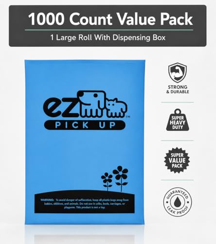 EZ Pickup 1000 Count Dog Waste Poop Bags