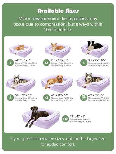 Orthopedic Dog Bed with Sides (53.0"L x 42.0"W x 8.0"Th / Purple)