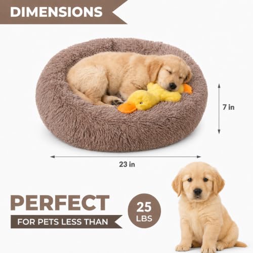 Puppy Bed Washable (Camel / 23.00" x 23.00" x 7.00")